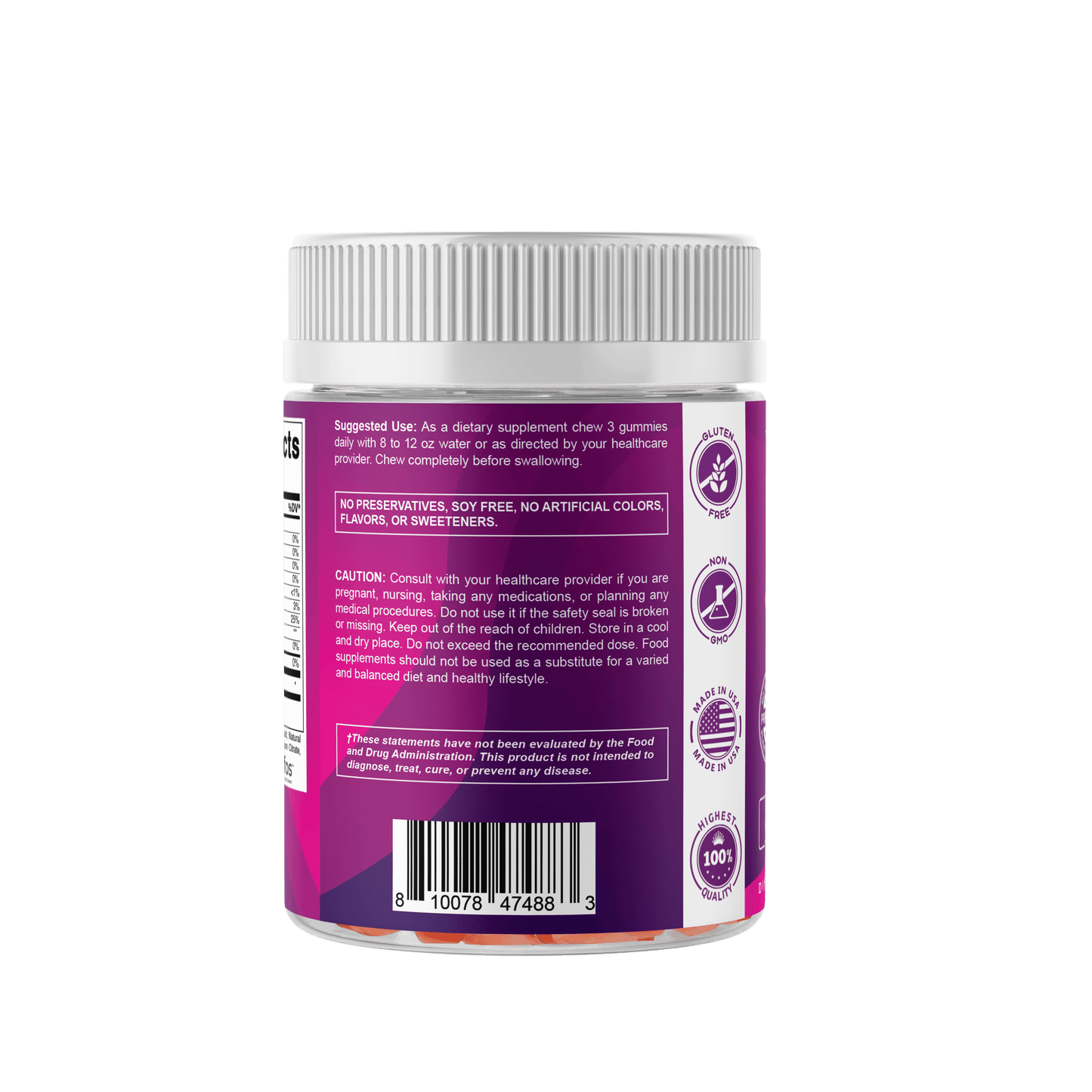 Prebiotic Fiber Gummies for Adults, 7G Extra Strength, Zero Sugar Added, 240 Pectin Based Gummies, Digestive Health & Regularity Support