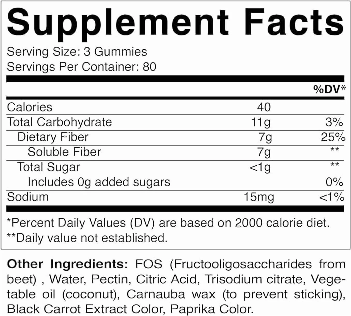 Prebiotic Fiber Gummies for Adults, 7G Extra Strength, Zero Sugar Added, 240 Pectin Based Gummies, Digestive Health & Regularity Support